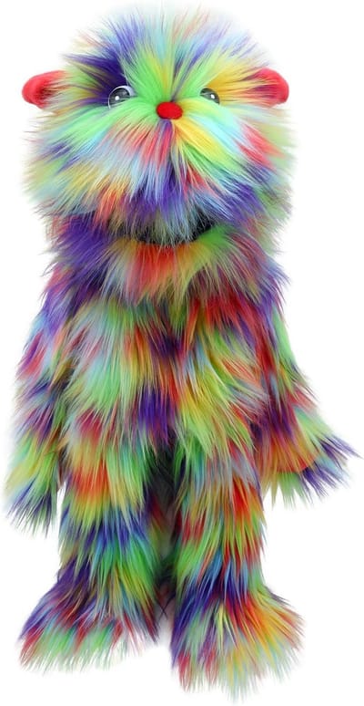 Regenboog Monster Handpop - Kleurrijke Vlies Pop voor Kinderen
