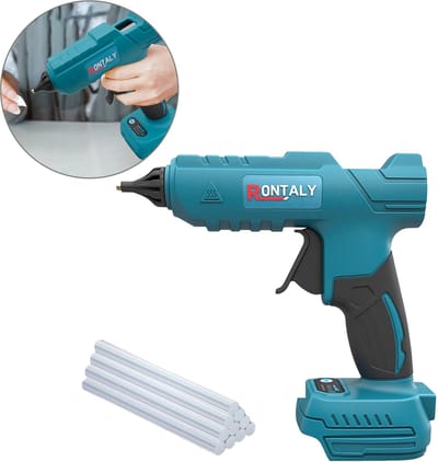 18V Accu Warmlijmpistool ZONDER Accu en Oplader | Draadloze heetlijmpistool inclusief 10 stuks 11‑mm lijmstaven, voor knutsel‑ en reparatiewerkzaamheden