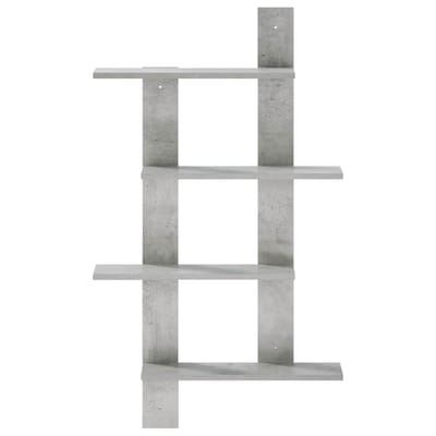 vidaXL - Wandplank - Betongrijs - 61 - x - 13,5 - x - 105 - cm - Bewerkt - hout