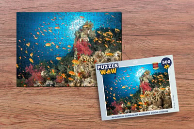 Puzzel Kleurrijk koraalrif omringt door vissen - Legpuzzel - Puzzel 500 stukjes