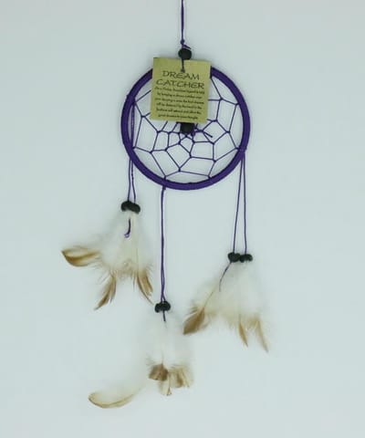 Dromenvanger / Dreamcatcher Ø9cm zonder kleintjes  - paars