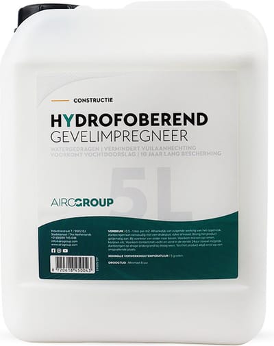 Airogroup Hydrofoberend Gevelimpregneer - Gevelimpregneer Beton - Gevel impregneer Steen - Buitenmuur impregneer waterdicht - gevel impregneermiddel 5 liter