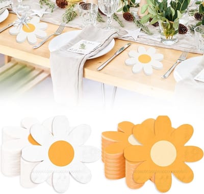 Madeliefjes Servetten - Bloem Decoratie - Verjaardag Tafel - 40 Stuks Pakket - 33 x 165 cm