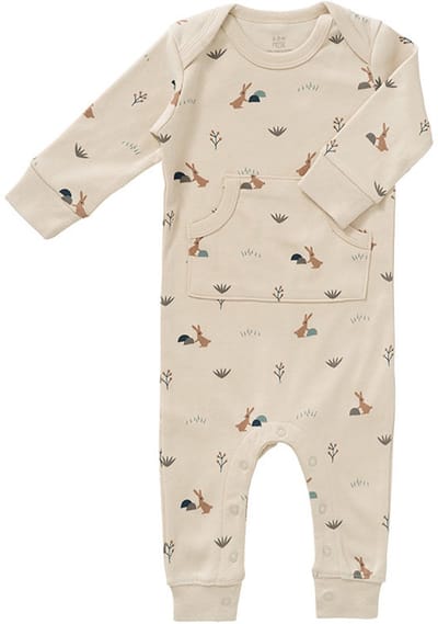 Fresk Pyjama voor Baby's newborn - Boxpakje Unisex - Babypakje - Biologisch Katoen Zand - Rabbit Sandshell