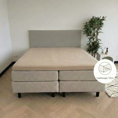 Kayori Eji Topper Egyptisch perkal - 180x210-220cm - Matrasdikte 12cm - Crispy Hotelgevoel - Zand