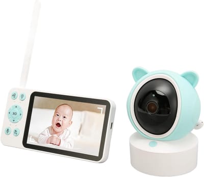 Videobabyfoon WiFi - Babycamera Monitor - Babywachung Zuhause - Huil & Bewegingsdetectie - 24 x 19 x 9 cm - Wit