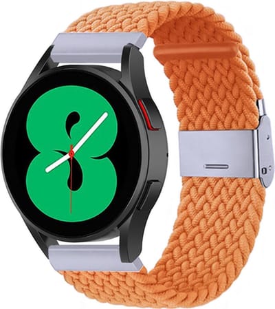 By Qubix - Geschikt voor Garmin bandje - Geschikt voor Garmin Venu / Sq / Sq2 / 2 plus - Braided nylon bandje - Oranje - Smartwatch bandje 20mm