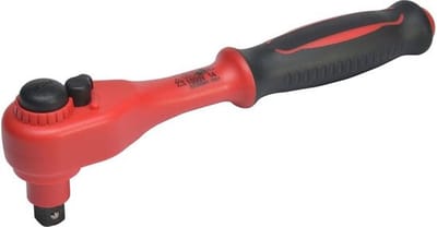 SW-Stahl 05922L VDE-omschakelratel 3/8 inch I geïsoleerde ratel tot 1000 VI vierkante drukknopontgrendeling