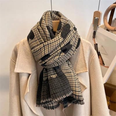 Vintage herfst en winter dubbelzijdige kleur bijpassende liefdespatroon rasters sjaals kasjmier dames all-match sjaal warme sjaals 65*185cm