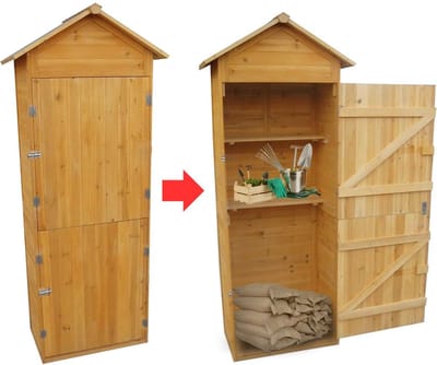 MKSS® Tuinkast Hout - Tuinkist - Tuinkasten voor Buiten - Tuinberging - 50x80x190cm