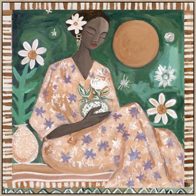 Schilderij 70x70cm moon bloom