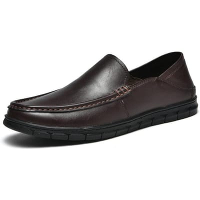Eerste Laag Koeienhuid Heren Casual Schoenen Echt Lederen Schoenen Instappers Luie Rijschoenen 42