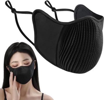Nekhoes Stofmasker - Zonnescherm Ademend - Outdoor Activiteiten - UV-beschermend Gaaspaneel - 15 x 12.5 cm - Zwart