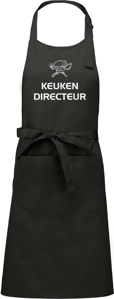 Mijncadeautje - Luxe schort - Keukendirecteur - chique grijs