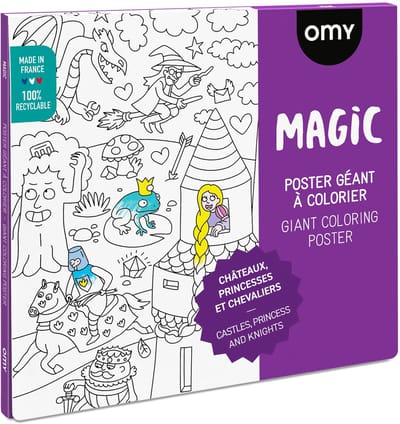 OMY - XXL kleurplaat Magic - Giant coloring poster 100x70 cm - sprookjes - prinsessen