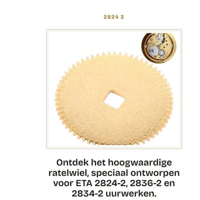Dailygoods- Ratelwiel Hoogwaardig Legeringsmateriaal - Reserveonderdeel voor ETA 2824-2/2836-2/2834-2 - Horlogereparatieaccessoires - Mechanisch Uurwerk - Eenvoudige Installatie - Duurzaam en Robuust - Horlogeonderdeel
