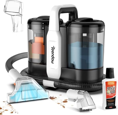 tapijtreiniger -Reinigingsmachine - vlekkenreiniger - - Draagbare Vlekkenreiniger voor Tapijt & Bank - Zwart - 1500ml +800ml - Met Aparte Watertanks