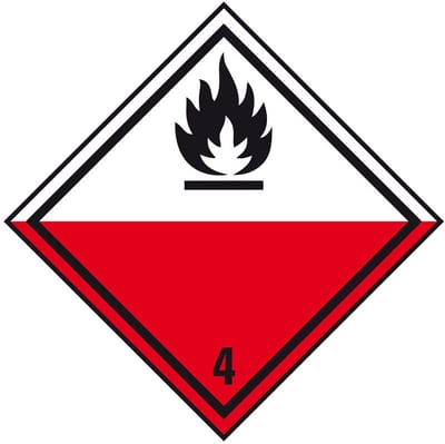 ADR klasse 4.2 sticker zelfontbrandende stoffen 100 x 100 mm
