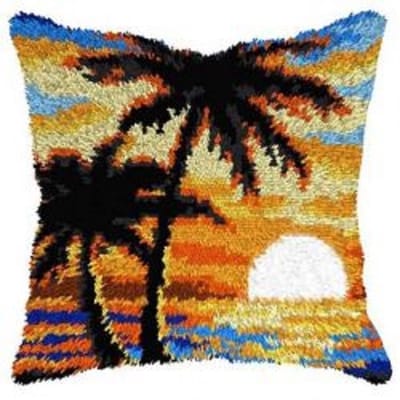 Knooppakket knoopkussen zonsondergang met palmbomen nr4198