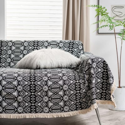 Amerikaanse Stijl Jacquard Antislip Sofa Handdoek Deken Dubbelzijdig Jacquard Katoen Gaas Vier Seizoenen Universeel Retro Sofa Handdoek 130x180cm1pcs