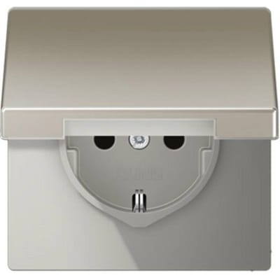 Jung ES1520KL Wandcontactdoos met randaarde en klapdeksel Inzetstuk 1-voudig RVS 1 stuk(s)