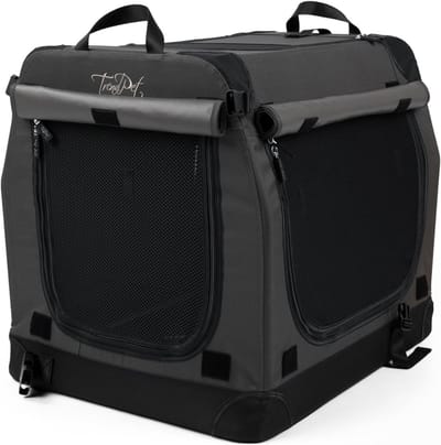Lichte opvouwbare hondenbox met aluminium frame - grijs, 50x35x35 cm