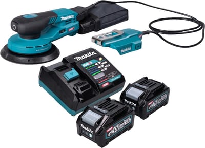 Makita BO 004 CGM201 Accuschuurmachine 40 V max. 150 mm 3,0 mm slag Borstelloos + 2x accu 4.0 Ah + lader