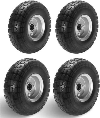 Massief Rubberen Banden - Lekvrije Wielen - Transportkarren - 10 Inch Set - 4 Stuks