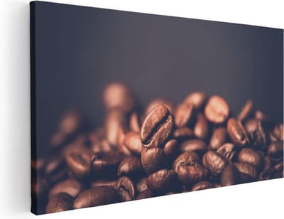 Artaza Canvas Schilderij Koffiebonen - 40x20 cm - Klein - Wanddecoratie Keuken - Muurdecoratie Koffie - Stilleven Schilderijen Op Canvas