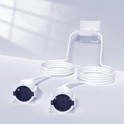 Buitenverlengsnoer Dubbele Stekker 2M+2M - Veiligheid verlengkabel IP20 250V 16A 4000W