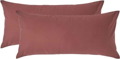 Homescapes Kussensloop 40x80 cm Set van 2 – Chocoladebruin – 100% Egyptisch Perkal Katoen – 200 TC