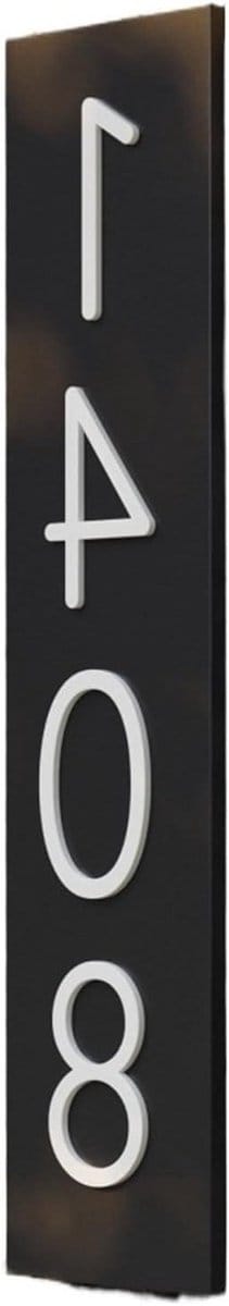 Huisnummer Acryl - Nummerbord Deur - Huis Markeren - 3D Drijvend Ontwerp - 34cm x 17cm - Zwart Wit Mat