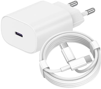 USB C Snellader 25W + USB-C Kabel 1M - Oplader - USB-C Lader - Wit