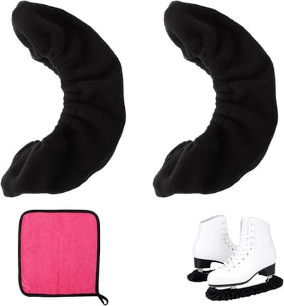 Schaatsbeschermers - Schaatsijzers - Schaatsen Beschermen - Absorberend Microvezel - Universele Pasvorm - Zwart