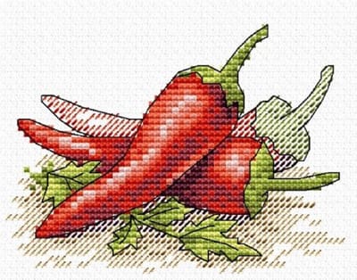 Borduurpakket - Rode Pepers