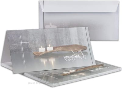 Dubbele rouwserie kaart met envelop DIN lang - condoleance kaarten set 35 Bianca