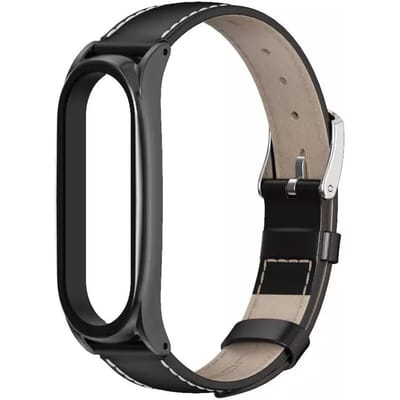 Xiaomi Mi Band 5 bandje leer (zwart)