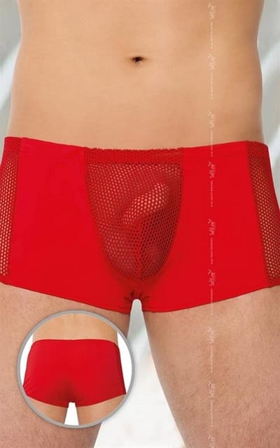 SoftLine Collection Sexy transparente heren boxers met visnet Rood L