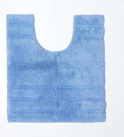 Antislip Badmat 50 x 55 cm van 100% Katoen in Blauw - Ultiem Comfort voor Bad en Wastafel