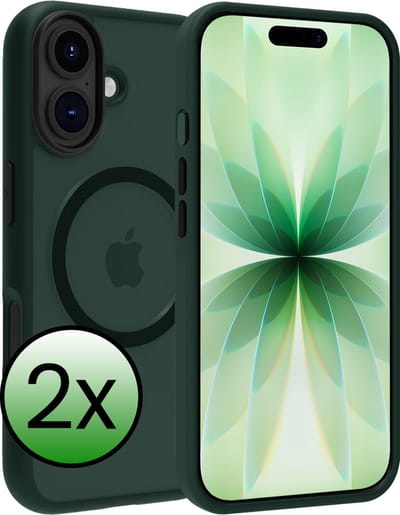 Hoesje 2 Stuks - Geschikt voor Apple iPhone 17 - Magsafe Compatible - Sterk & Shockproof - Back Cover - Shock Proof Case - Telefoon Hoes - Donkergroen