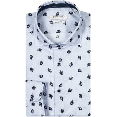 Giordano Overhemd Row Acorn Pattern Soft Handfeel Licht Blauw / male