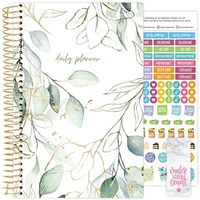 Ungedatete Jaarplanner - Passie en Doel Organisator - Maandelijks/Wekelijks Agenda Boek met Tabs (Januari tot December) - 5.5" x 8.25" - Eucalyptus
