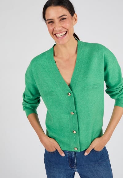 Damart - Korte cardigan, Thermolactyl. - Dames - Groen - S