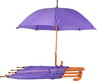 Paraplu 6 stuks - Set van 6 Paarse Paraplu's - Automatisch Uitklapbaar - Windproof - Waterdicht - Ø 98 cm Paraplu met Houten Handvat