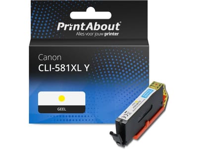PrintAbout huismerk Inktcartridge CLI-581XL Y Geel Hoge capaciteit Geschikt voor Canon