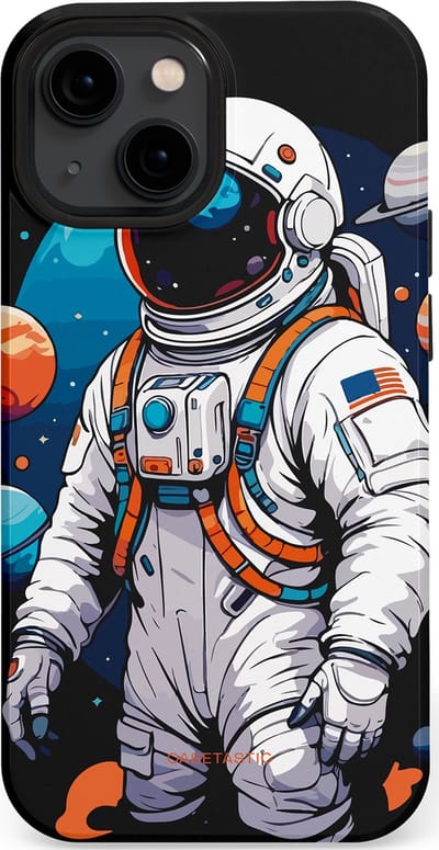 Casetastic Hoesje Geschikt voor Apple iPhone 13 Mini Magsafe - Stijlvolle Beschermende Duo-layer Case - Astronaut in space