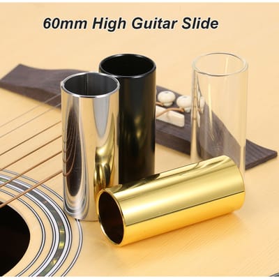 1 STuks 60 MM Hoge Gitaar Slide Bar Roestvrij Staal Metaal Glas Vinger Slides voor Gitaar Bas Banjo Ukulele Snaar