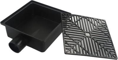 Afvoer Kit - Drainage Systeem - Water Afvoeren - Laag Profiel - 24 x 24 x 9 cm - Zwart