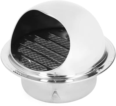Dailygoods- Ontluchter Ronde Roestvrij Staal - Ventilatiedeksel - Muurontluchting - Weerbestendig - Fijnmazig Rooster - Bescherming tegen Ongewenste Lekken - Ventilatierooster
