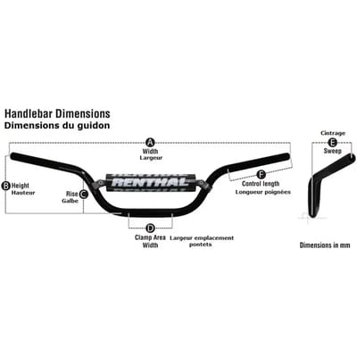 Renthal 603 Reed/windham Fatbar Stuur Zilver 28.6 mm / 800 mm